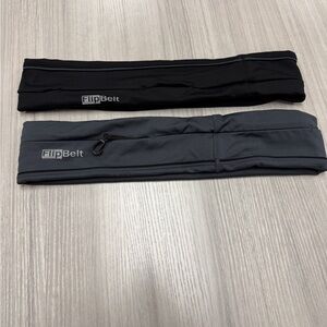 FlipBelt Running Waist Belt - Black & Charcoal both size Large